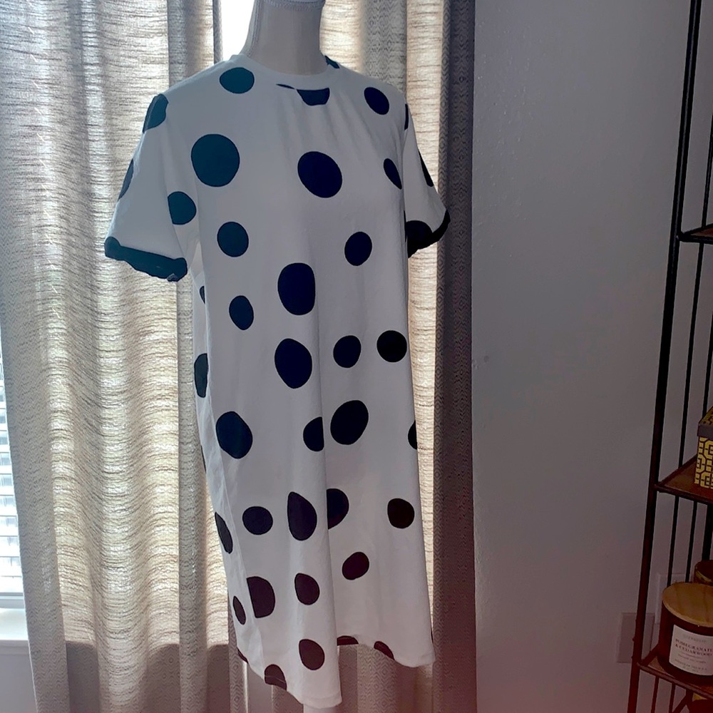 White With Black Polka Dot Dress